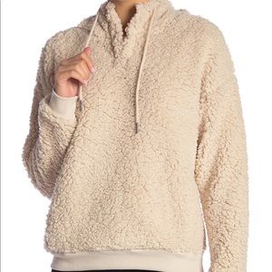 Zella Rare Form Faux Shearling pullover hoodie